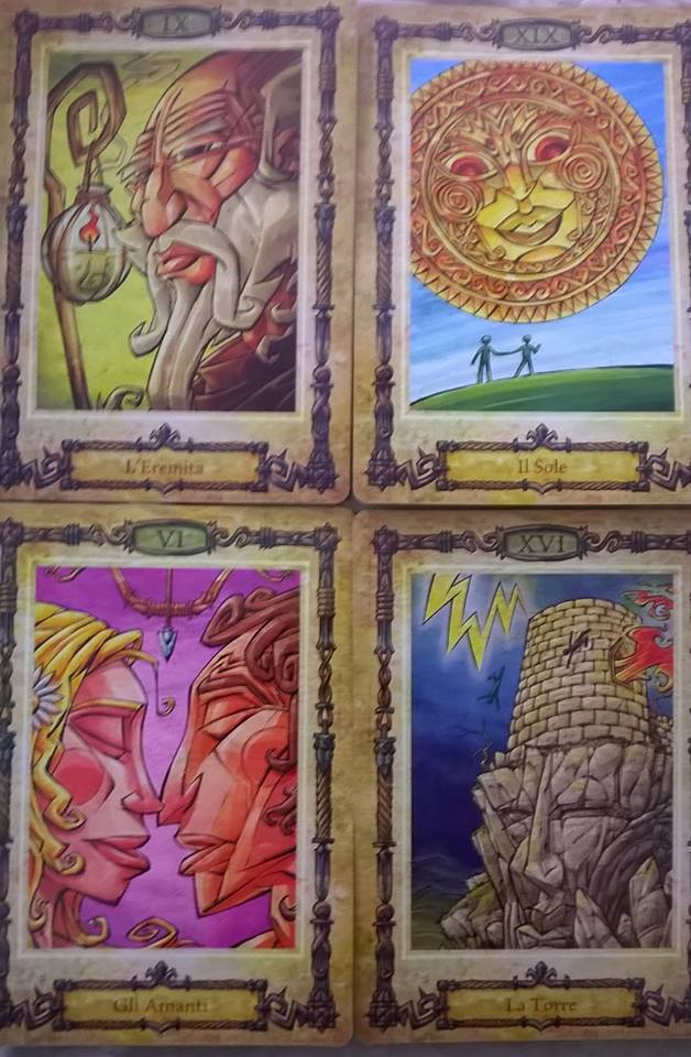 отшельник, солнце, влюблённые, башня